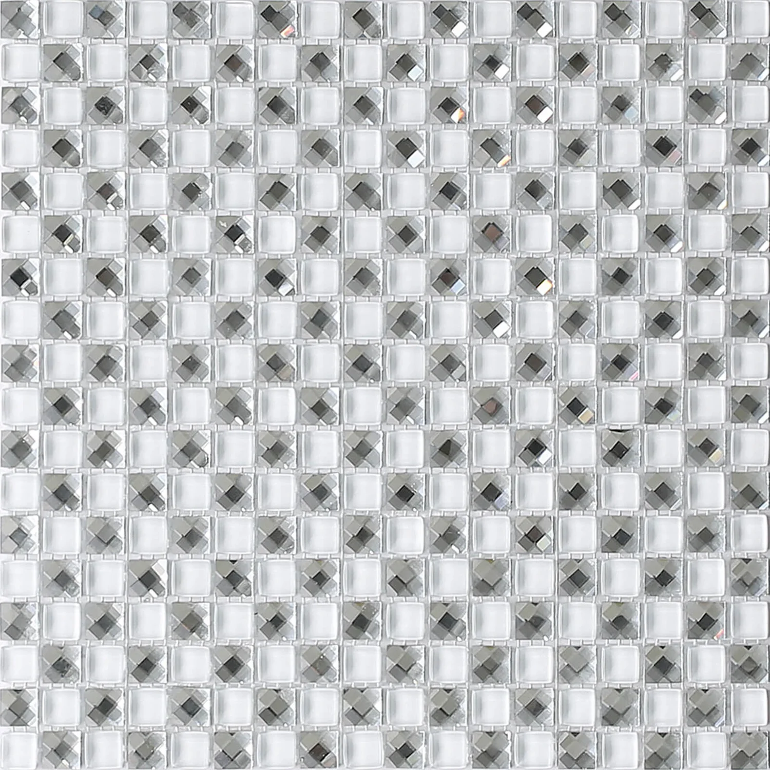House Of Mosaics White Jewel Mosaic Tile - 300 X 300mm 2 House Of Mosaics White Jewel Mosaic Tile - 300 X 300mm - Image 2