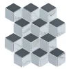 House Of Mosaics Geo Grey Hex Mosaic Tile Sheet