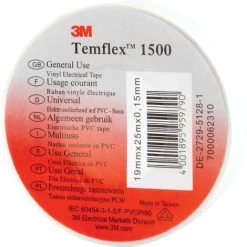 3M Temflex Vinyl Electrical Tape 1500, White, 19 Mm X 25 M 7 3M Temflex Vinyl Electrical Tape 1500, White, 19 Mm X 25 M -Quality Flooring Store 13838076 4