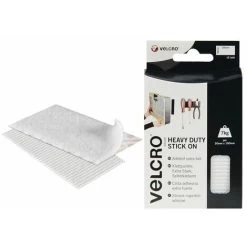 VELCRO� Brand Heavy-Duty Stick On Strips (2) 50 X100mm White VEL60240