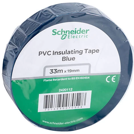Schneider Electric 2420112 PVC Tape 19mm X 33m Blue 1 Schneider Electric 2420112 PVC Tape 19mm X 33m Blue