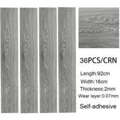 Livingandhome Set Of 36 Planks PVC Self-stick Waterproof Floor Flooring Plank, Light Grey 9 Livingandhome Set Of 36 Planks PVC Self-stick Waterproof Floor Flooring Plank, Light Grey -Quality Flooring Store 23562126 5