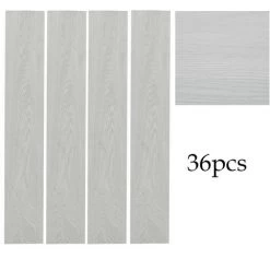 Livingandhome Set Of 36 Planks PVC Self-stick Waterproof Floor Flooring Plank, White Birch Wood Grain