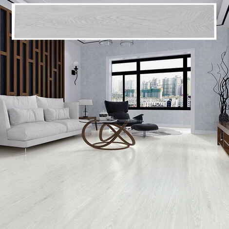 Livingandhome Set Of 36 Planks PVC Self-stick Waterproof Floor Flooring Plank, White Birch Wood Grain 2 Livingandhome Set Of 36 Planks PVC Self-stick Waterproof Floor Flooring Plank, White Birch Wood Grain - Image 2