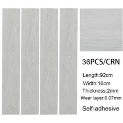 Livingandhome Set Of 36 Planks PVC Self-stick Waterproof Floor Flooring Plank, White Birch Wood Grain 8 Livingandhome Set Of 36 Planks PVC Self-stick Waterproof Floor Flooring Plank, White Birch Wood Grain -Quality Flooring Store 23562947 4