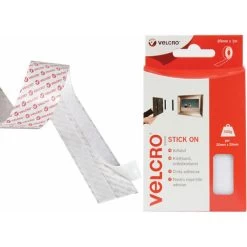 VELCRO® Brand 60210 Stick On Tape 20mm X 1m White
