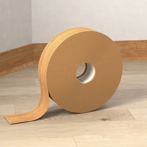 Livingandhome 1000x5CM Flexible Skirting PVC Strip Self Adhesive Board, Natural 2 Livingandhome 1000x5CM Flexible Skirting PVC Strip Self Adhesive Board, Natural - Image 2