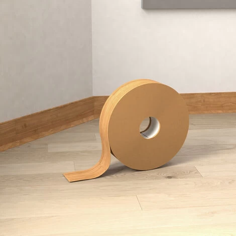 Livingandhome 1000x5CM Flexible Skirting PVC Strip Self Adhesive Board, Natural 4 Livingandhome 1000x5CM Flexible Skirting PVC Strip Self Adhesive Board, Natural - Image 4