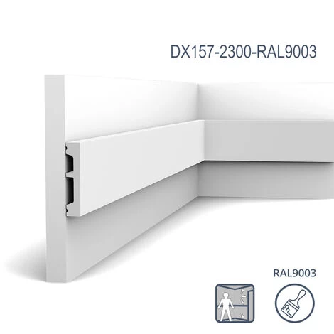 Door Frame Orac Decor DX157-2300-RAL9003 AXXENT SQUARE Decorative Moulding Panel Moulding Skirting Contemporary Design White 2,3 M 2 Door Frame Orac Decor DX157-2300-RAL9003 AXXENT SQUARE Decorative Moulding Panel Moulding Skirting Contemporary Design White 2,3 M - Image 2