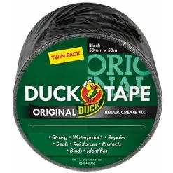 Duck Tape� Original 50mm X 50m Black (2 Pack) SHU232336