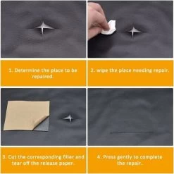 Leather Repair Patch, Leather Patch, 5 Pieces Self-adhesive Leather Patch, Durable, Abrasion Resistant Artificial Leather, Sticker, For Car Seats, Sofas (20 X 30cm, Khaki) -Quality Flooring Store 50877713 4