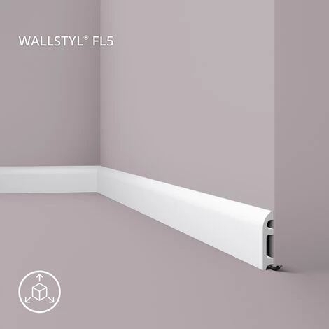 Skirting NMC FL5 WALLSTYL Noel Marquet Base Moulding Baseboard Decorative Moulding Coving Timeless Classic Design White 2 M 2 Skirting NMC FL5 WALLSTYL Noel Marquet Base Moulding Baseboard Decorative Moulding Coving Timeless Classic Design White 2 M - Image 2