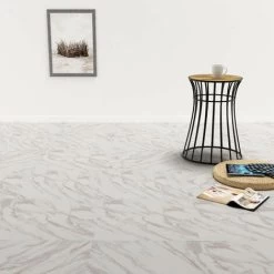 Topdeal Self-adhesive PVC Flooring Planks 5.11 M² White Marble VDTD06258
