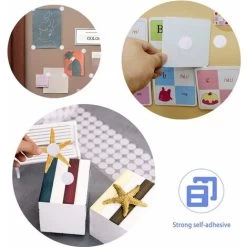 256pcs Heavy Duty Hook And Loop Dots Pre-cut 10mm In Diameter Self Adhesive Sticky Dots Fastening Mounting Double Sided Tape For Special Education Classroom, Children's Activities, DIY Lover (White) -Quality Flooring Store 52489815 5