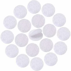 128 Pairs Dots 10mm Round Self Adhesive Hook & Loop Sticky Back Tape Strips Fabric Fastener Light Weight Stronghold (White)