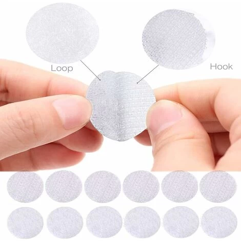 128 Pairs Dots 10mm Round Self Adhesive Hook & Loop Sticky Back Tape Strips Fabric Fastener Light Weight Stronghold (White) 2 128 Pairs Dots 10mm Round Self Adhesive Hook & Loop Sticky Back Tape Strips Fabric Fastener Light Weight Stronghold (White) - Image 2