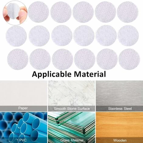 128 Pairs Dots 10mm Round Self Adhesive Hook & Loop Sticky Back Tape Strips Fabric Fastener Light Weight Stronghold (White) 4 128 Pairs Dots 10mm Round Self Adhesive Hook & Loop Sticky Back Tape Strips Fabric Fastener Light Weight Stronghold (White) - Image 4