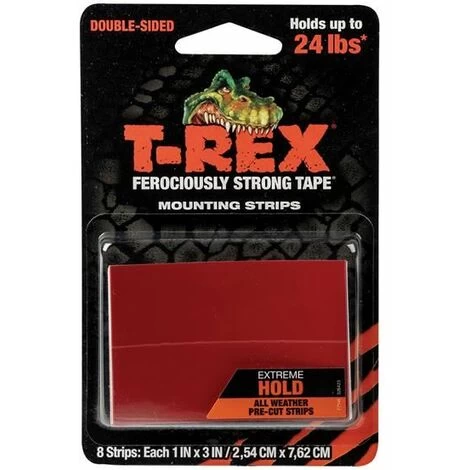 Shurtape - T-REX® Extreme Hold Mounting Strips 2.54 X 7.62cm (Pack 8) 1 Shurtape - T-REX® Extreme Hold Mounting Strips 2.54 X 7.62cm (Pack 8)