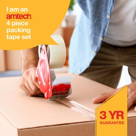 Amtech W8226 4-Pack Of Clear Packing Tape (50m X 48mm) 3 Amtech W8226 4-Pack Of Clear Packing Tape (50m X 48mm) - Image 3