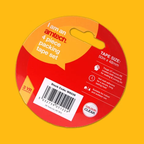 Amtech W8226 4-Pack Of Clear Packing Tape (50m X 48mm) 4 Amtech W8226 4-Pack Of Clear Packing Tape (50m X 48mm) - Image 4