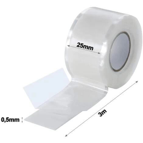2x 3m Self-fusing Silicone Tape (self-amalgamating, Self-vulcanizing), Insulation Tape And Sealing Tape (water, Air), 25 Mm Wide, White 2 2x 3m Self-fusing Silicone Tape (self-amalgamating, Self-vulcanizing), Insulation Tape And Sealing Tape (water, Air), 25 Mm Wide, White - Image 2