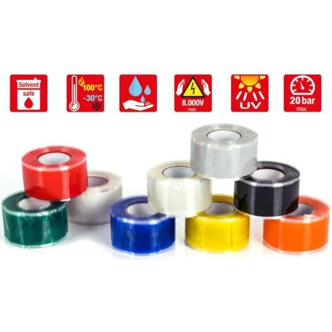 2x 3m Self-fusing Silicone Tape (self-amalgamating, Self-vulcanizing), Insulation Tape And Sealing Tape (water, Air), 25 Mm Wide, White 5 2x 3m Self-fusing Silicone Tape (self-amalgamating, Self-vulcanizing), Insulation Tape And Sealing Tape (water, Air), 25 Mm Wide, White - Image 5