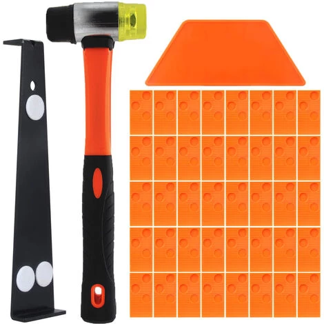 Laminate Flooring Installation Kit, Laminate Flooring Installation Kit With 40 Punching Block Spacers, Heavy-Duty Pull-Up Bar And Fiberglass Mallet, Non-Slip Soft Grip 1 Laminate Flooring Installation Kit, Laminate Flooring Installation Kit With 40 Punching Block Spacers, Heavy-Duty Pull-Up Bar And Fiberglass Mallet, Non-Slip Soft Grip