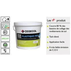 CEGECOL Acrylic Glue For Plastic And Textile Flooring Cege 100 Plastic Pro - Ivory - 7kg - 581031 -Quality Flooring Store 60219880 4