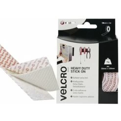 VELCRO® Brand Heavy-Duty Stick On Tape 50mm X 1m White