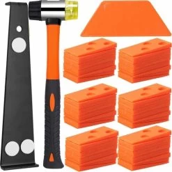 Laminate Flooring Installation Kit, Laminate Flooring Installation Kit With 60 Punching Block Spacers, Heavy-Duty Pull-Up Bar And Fiberglass Mallet, Non-Slip Soft Grip