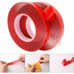 10M X 10MM Premium Clear Mounting Adhesive Tape, Double Sided Acrylic Foam Tape, For Glass, Metal, Plastic (1mm Thick) -Quality Flooring Store 68262243 3