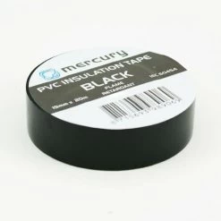Black PVC Electrical Insulation Tape 20m X 19mm Flame Retardant Power Cable