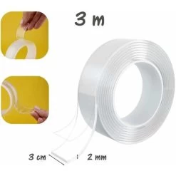 Smart Nano Tape, Reusable Nano Adhesive Tape, Clear Traceless Double-Sided, Washable And Durable For Stick-on Items, 2mm X 3cm X 3m 7 Smart Nano Tape, Reusable Nano Adhesive Tape, Clear Traceless Double-Sided, Washable And Durable For Stick-on Items, 2mm X 3cm X 3m -Quality Flooring Store 75327684 3