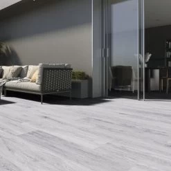 Livingandhome White Rustic Style Wood Plank PVC Laminate Flooring, 5 Square -Quality Flooring Store 76455681 4