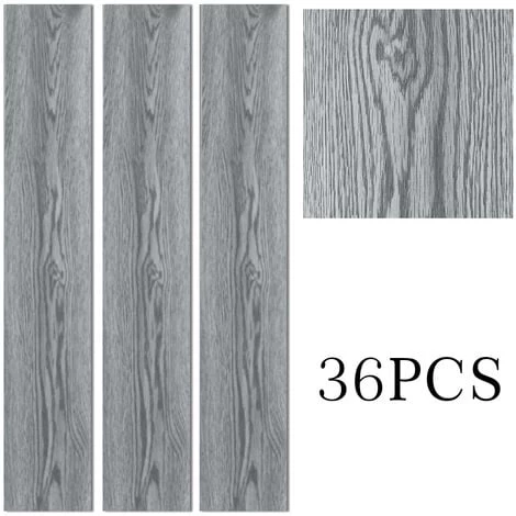 Livingandhome Grey Rustic Style Wood Plank PVC Laminate Flooring, 5 Square 1 Livingandhome Grey Rustic Style Wood Plank PVC Laminate Flooring, 5 Square