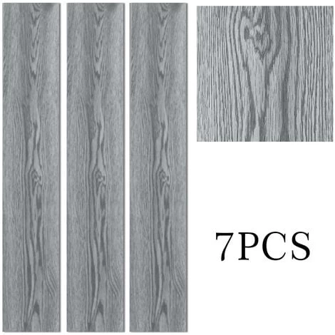 Livingandhome Grey Rustic Style Wood Plank PVC Laminate Flooring, 1 Square 1 Livingandhome Grey Rustic Style Wood Plank PVC Laminate Flooring, 1 Square