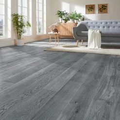 Livingandhome Grey Rustic Style Wood Plank PVC Laminate Flooring, 1 Square 7 Livingandhome Grey Rustic Style Wood Plank PVC Laminate Flooring, 1 Square -Quality Flooring Store 76455683 3