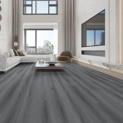 Livingandhome Grey Rustic Style Wood Plank PVC Laminate Flooring, 1 Square 8 Livingandhome Grey Rustic Style Wood Plank PVC Laminate Flooring, 1 Square -Quality Flooring Store 76455683 4