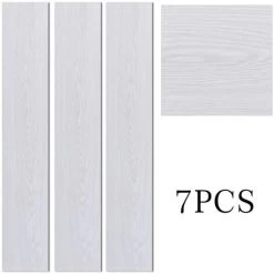Livingandhome White Rustic Style Wood Plank PVC Laminate Flooring, 1 Square