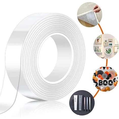 Double Sided Tape Extra Strong Nano Double Sided Adhesive Tapes Clear Removable Adhesive Strips Traceless Double Sided Washable Tape For Carpet Photo Frame Kitchen 2 Double Sided Tape Extra Strong Nano Double Sided Adhesive Tapes Clear Removable Adhesive Strips Traceless Double Sided Washable Tape For Carpet Photo Frame Kitchen - Image 2