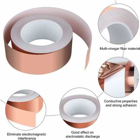 MODOU - Copper Tape 30m X 50mm, Premium Copper Foil Tape, EMC Shielding Tape, EMI Shielding Tape, Craft, Slug Repellent 2 MODOU - Copper Tape 30m X 50mm, Premium Copper Foil Tape, EMC Shielding Tape, EMI Shielding Tape, Craft, Slug Repellent - Image 2