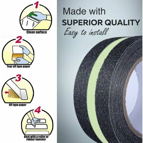 Non-Slip Adhesive Tape, Glow-in-the-Dark Non-Slip Safety Tape Improves Grip And Anti-Slip Safety Steps Indoor And Outdoor 5CMx5M - MODOU 3 Non-Slip Adhesive Tape, Glow-in-the-Dark Non-Slip Safety Tape Improves Grip And Anti-Slip Safety Steps Indoor And Outdoor 5CMx5M - MODOU - Image 3