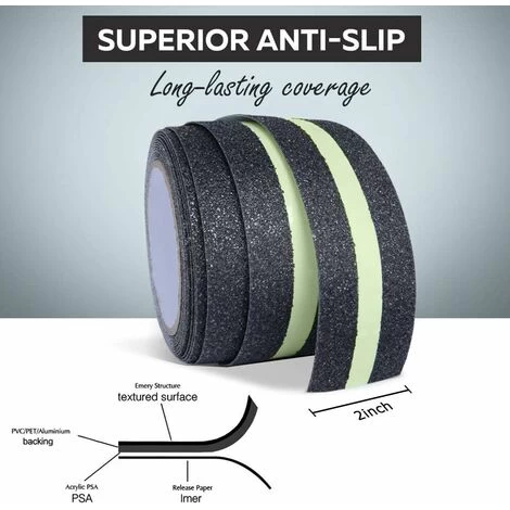 Non-Slip Adhesive Tape, Glow-in-the-Dark Non-Slip Safety Tape Improves Grip And Anti-Slip Safety Steps Indoor And Outdoor 5CMx5M - MODOU 4 Non-Slip Adhesive Tape, Glow-in-the-Dark Non-Slip Safety Tape Improves Grip And Anti-Slip Safety Steps Indoor And Outdoor 5CMx5M - MODOU - Image 4