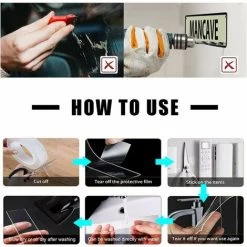 Extra Strong Double Sided Adhesive Tape 6M Clear Washable Thin Nano Tape Removable Traceless Non Slip Reusable Double Sided Gel Tape For Carpet, Home Or Office 7 Extra Strong Double Sided Adhesive Tape 6M Clear Washable Thin Nano Tape Removable Traceless Non Slip Reusable Double Sided Gel Tape For Carpet, Home Or Office -Quality Flooring Store 91164890 3