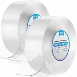 6M Double Sided Extra Strong 2 Pcs Double Sided Clear Strong Nano No Drilling Tape Reusable Multifunctional Washable Double Sided Tape For Carpets Cars (3M