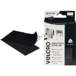 VELCRO® VELCRO Brand 60239 VELCRO Brand Heavy-Duty Stick On Strips (2) 50 X 100mm Black VEL60239