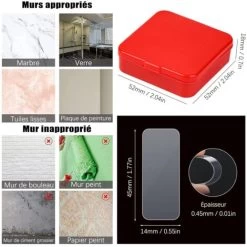 120 Pieces Extra Strong Double Sided Adhesive Tape Washable Clear Tape, Reusable Super Strong Waterproof Tape For DIY Home Or Car -Quality Flooring Store 92487052 3