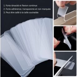 120 Pieces Extra Strong Double Sided Adhesive Tape Washable Clear Tape, Reusable Super Strong Waterproof Tape For DIY Home Or Car -Quality Flooring Store 92487052 5