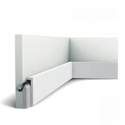 Skirting Orac Decor SX171-RAL9003 AXXENT SQUARE Decorative Moulding Stucco Moulding Cover Moulding Already Painted Contemporary Design Signal White 2 M